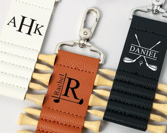 Personalized Golf Tee Holder/ Groomsman Golf Gift/ Monogram Leather Bag Tag/ Bachelor Party Favor/ Best Man Proposal Custom Name Golf Tag