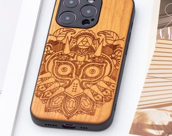 Legend of Zelda Real Wood iPhone 15 Pro Case, Wooden iPhone 15 Pro Max Case, Wood Case for iPhone 14 15 16 Pro Max mini se series