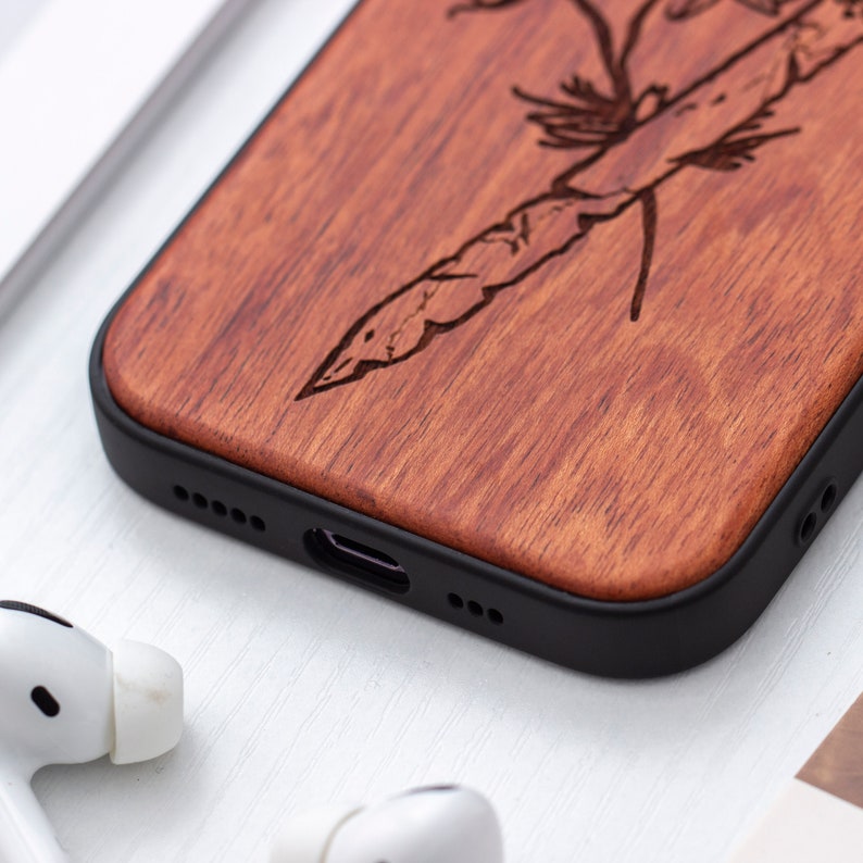Legend of Zelda Real Wood iPhone 15 Pro Case, Wooden iPhone 15 Pro Max Case, Wood Case for iPhone 14 15 16 Pro Max mini se series image 4