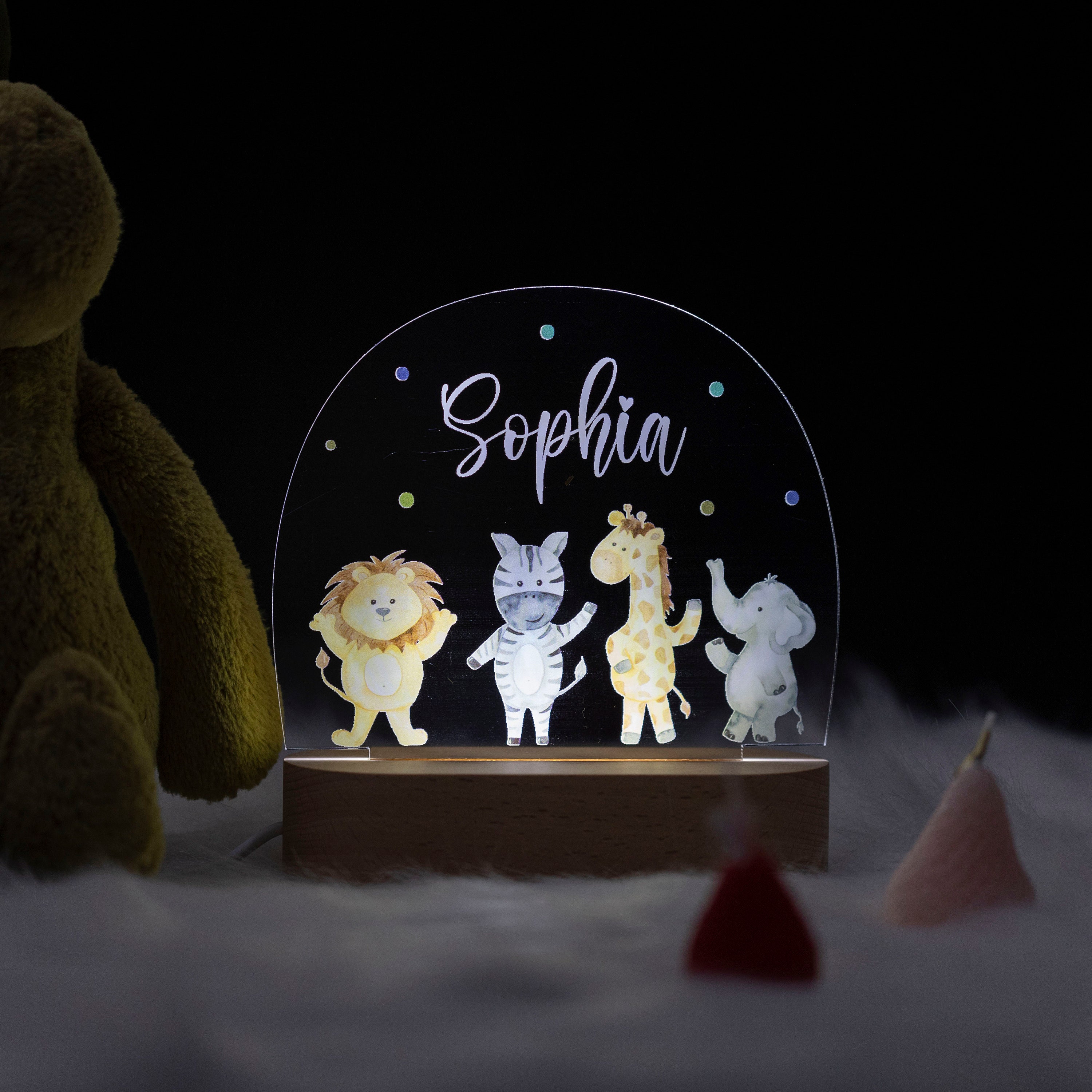 Veilleuse Bébé Personnalisable Avec Nom Et Date - Lampe Chevet Enfant - Cadeau Naissance Ou Baptême