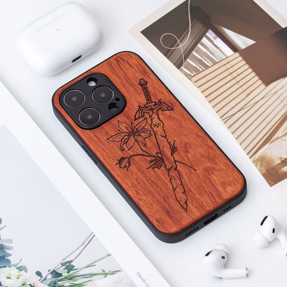 Legend of Zelda Real Wood iPhone 15 Pro Case, Wooden iPhone 15 Pro Max Case, Wood Case for iPhone  14 15 16 Pro Max mini se series