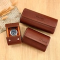 Personalized Leather Watch Case/ Gift for Him/ Leather 3 Watches Case/ Father's Day Gift/ Travel Watch Box/ Christmas Gifts/ Groomsmen Gift