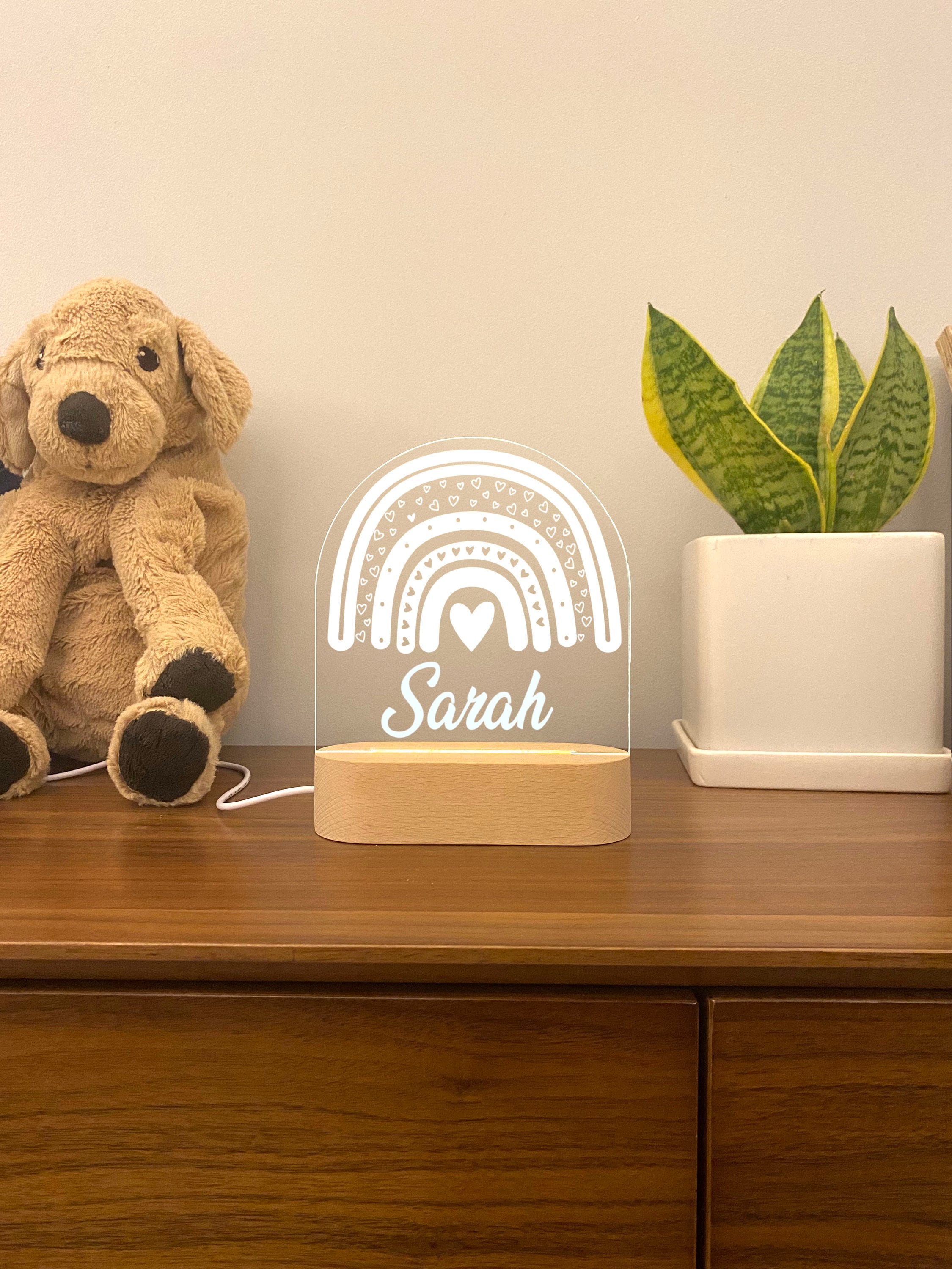 Rainbow Night Light, Personalized baby gift, Nursery Decor, Custom Name Night Light, Rainbow sleep light