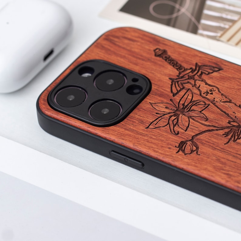 Legend of Zelda Real Wood iPhone 15 Pro Case, Wooden iPhone 15 Pro Max Case, Wood Case for iPhone 14 15 16 Pro Max mini se series image 5