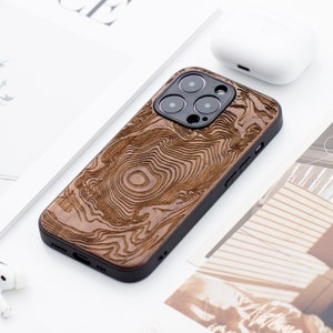 Wood Swirl Wood iPhone 15 Pro Case, Wooden iPhone 15 Pro Max Case, Wood Case for iPhone 14 15 16 Pro Max mini se series