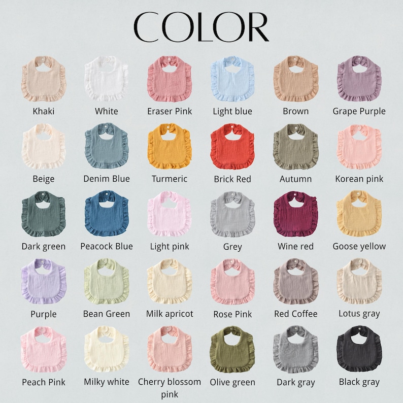 Muslin Ruffled Bibs Personalized Baby Bib/ Embroidered Monogrammed Cotton Baby Bib ...