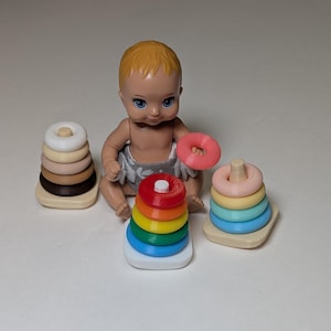 Rocking Stacking Rings for 3 Inch Doll (3D Printed)