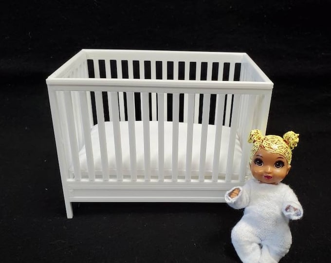 White Doll Crib for 3 Inch Dolls 3D Printed Etsy