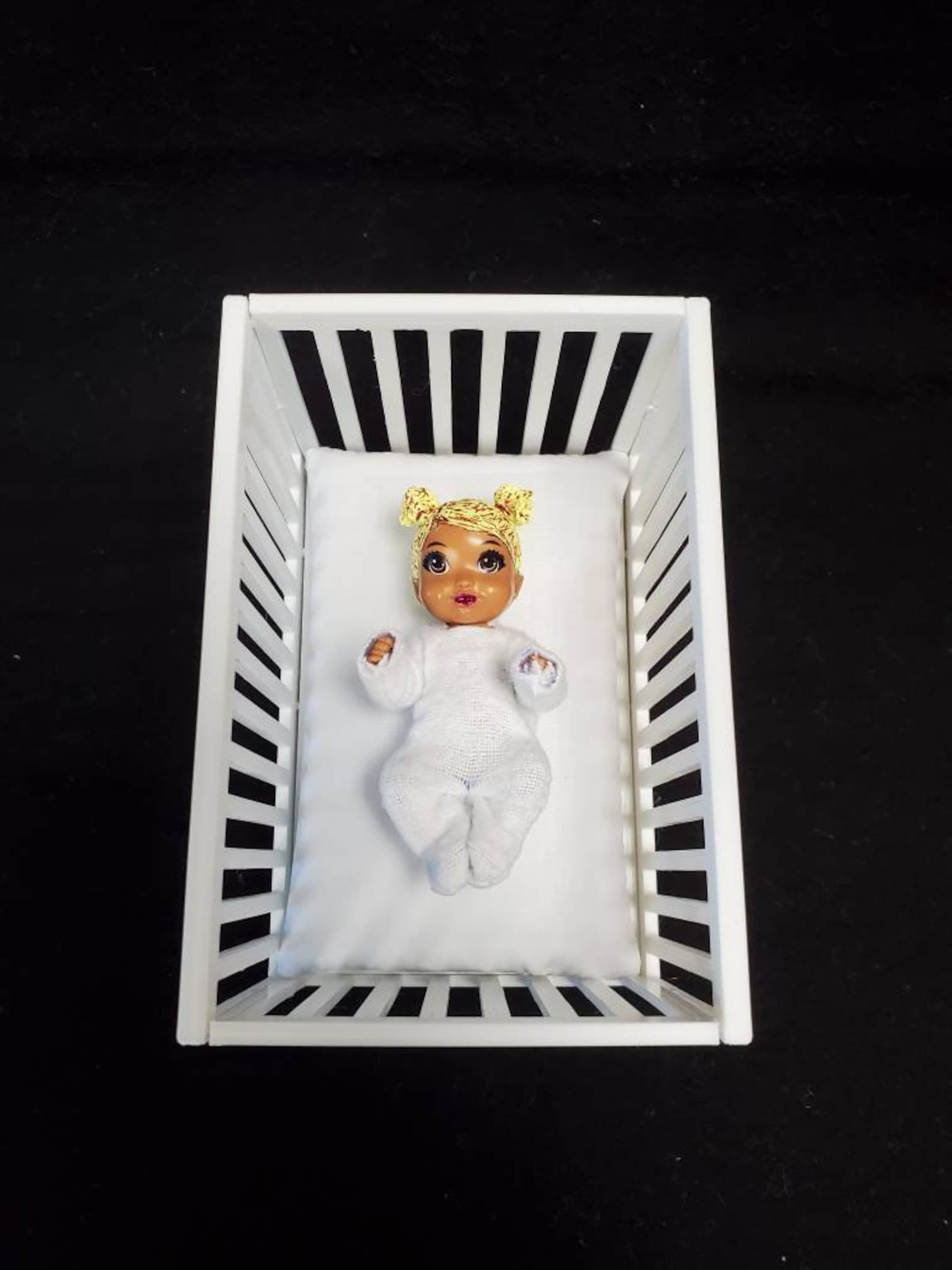 White Doll Crib for 3 Inch Dolls 3D Printed Etsy