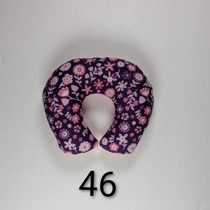 Baby Cushion / Nursing Pillow for 3 Inch Doll 46- Purple Flowers
