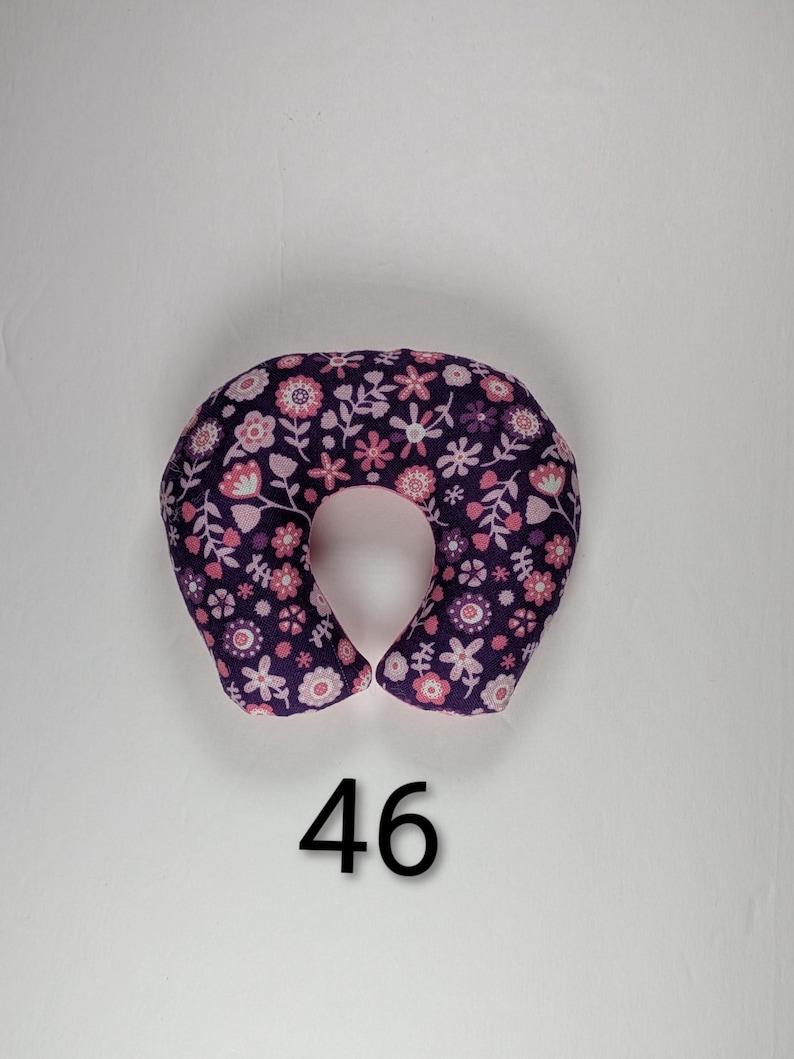 Baby Cushion / Nursing Pillow for 3 Inch Doll 46- Purple Flowers