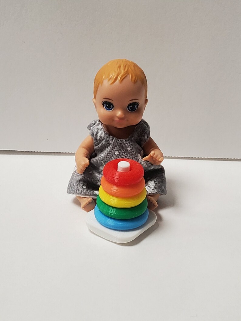 Rocking Stacking Rings for 3 Inch Doll (3D Printed) image 2