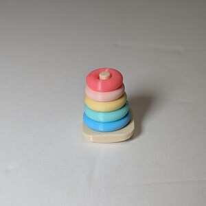Rocking Stacking Rings for 3 Inch Doll (3D Printed) Pastel- Cream Post
