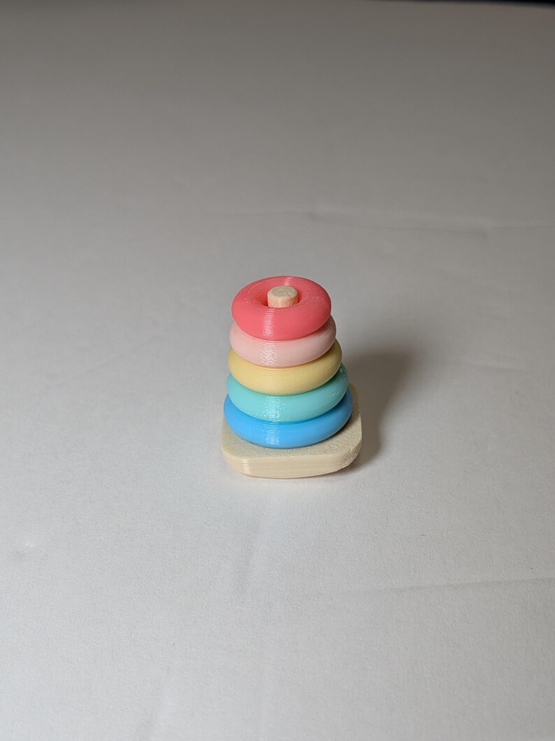 Rocking Stacking Rings for 3 Inch Doll (3D Printed) Pastel- Cream Post