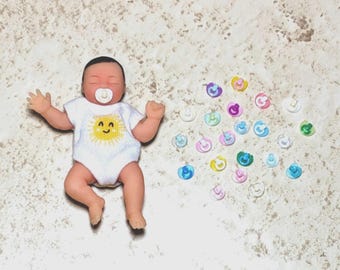 Micro Mini Pacifier Soother for 2.5 Silicone inch dolls (3D Printed)