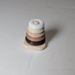 Rocking Stacking Rings for 3 Inch Doll (3D Printed) Neutral- Cream Post