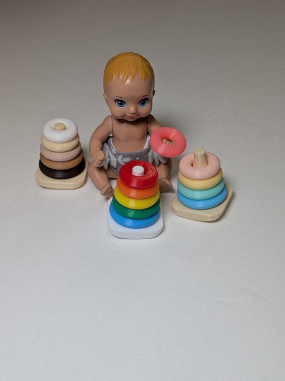 Rocking Stacking Rings for 3 Inch Doll (3D Printed)