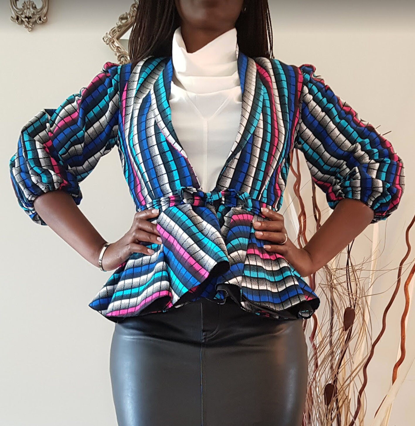 ankara peplum jacket