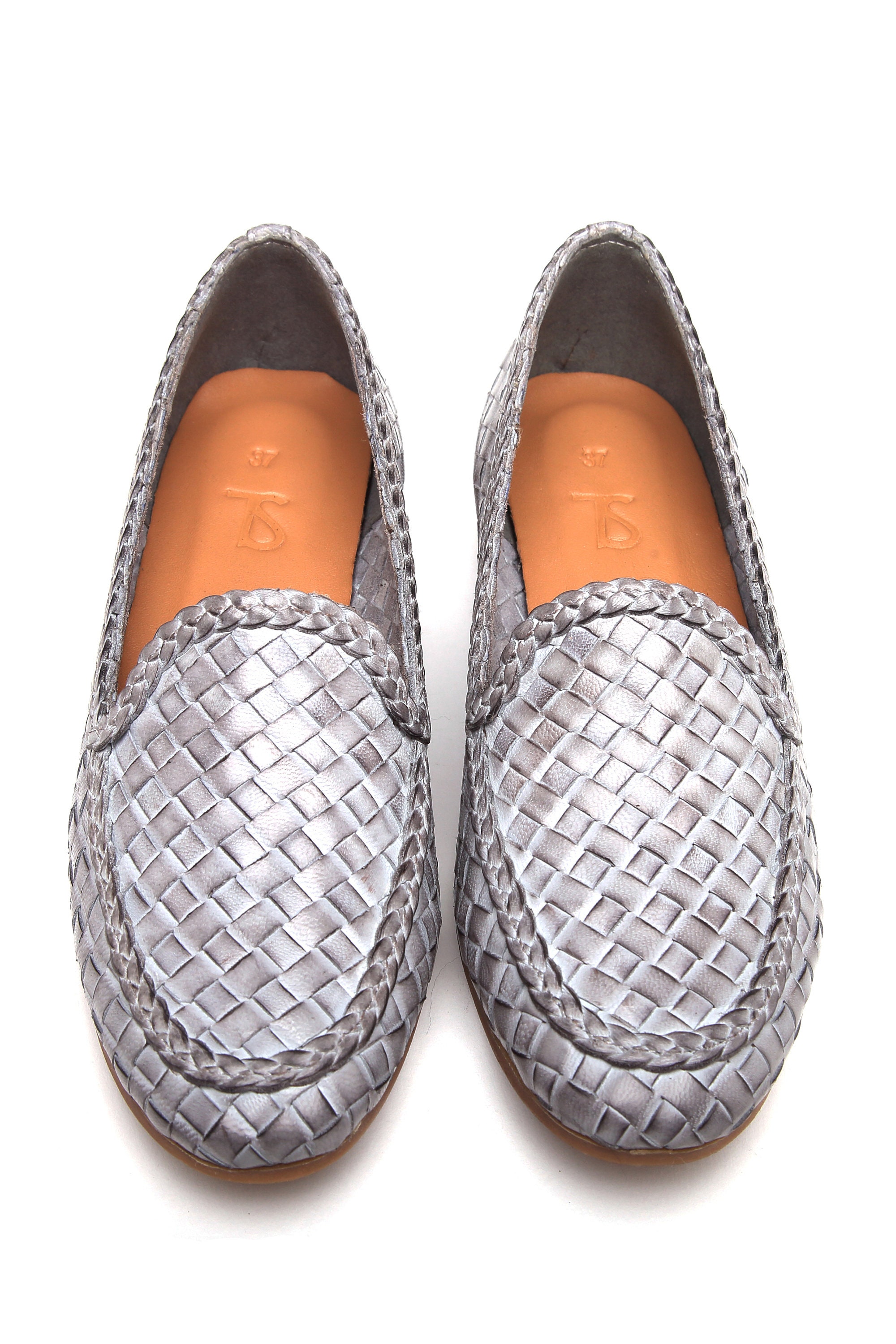 Terra 2 Grey Woven Loafers handmade Leather Woven Shoes Etsy