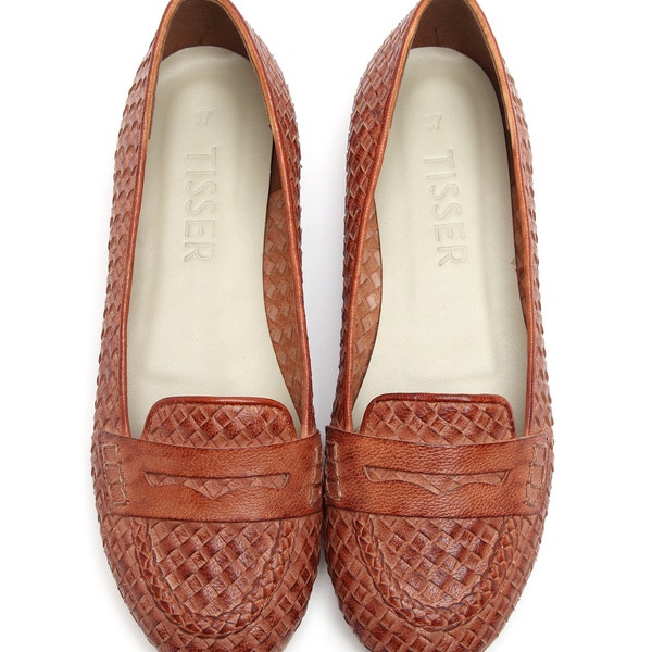 Tan Woven Ballerinas,Handmade,Leather Woven Shoes,Handwoven Leather Ballerinas