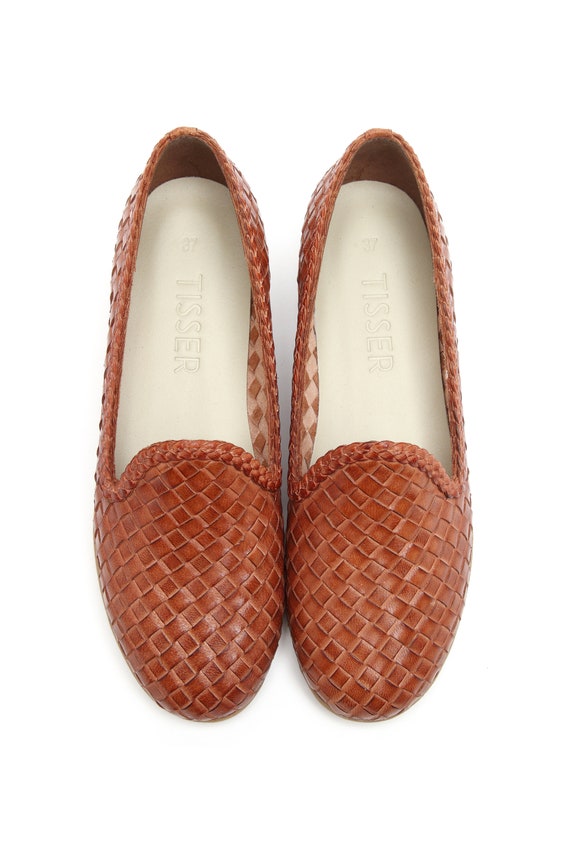 Tan woven hotsell loafers
