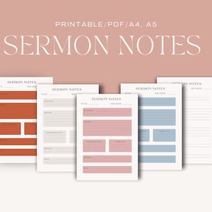 Printable Sermon Note Template Sermon Outline PDF Sermon Notes Church Note Template for Bible Study Sermon Notes Keeping Sermon Notes