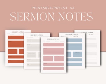 Printable Sermon Note Template: Church Bible Study (PDF)