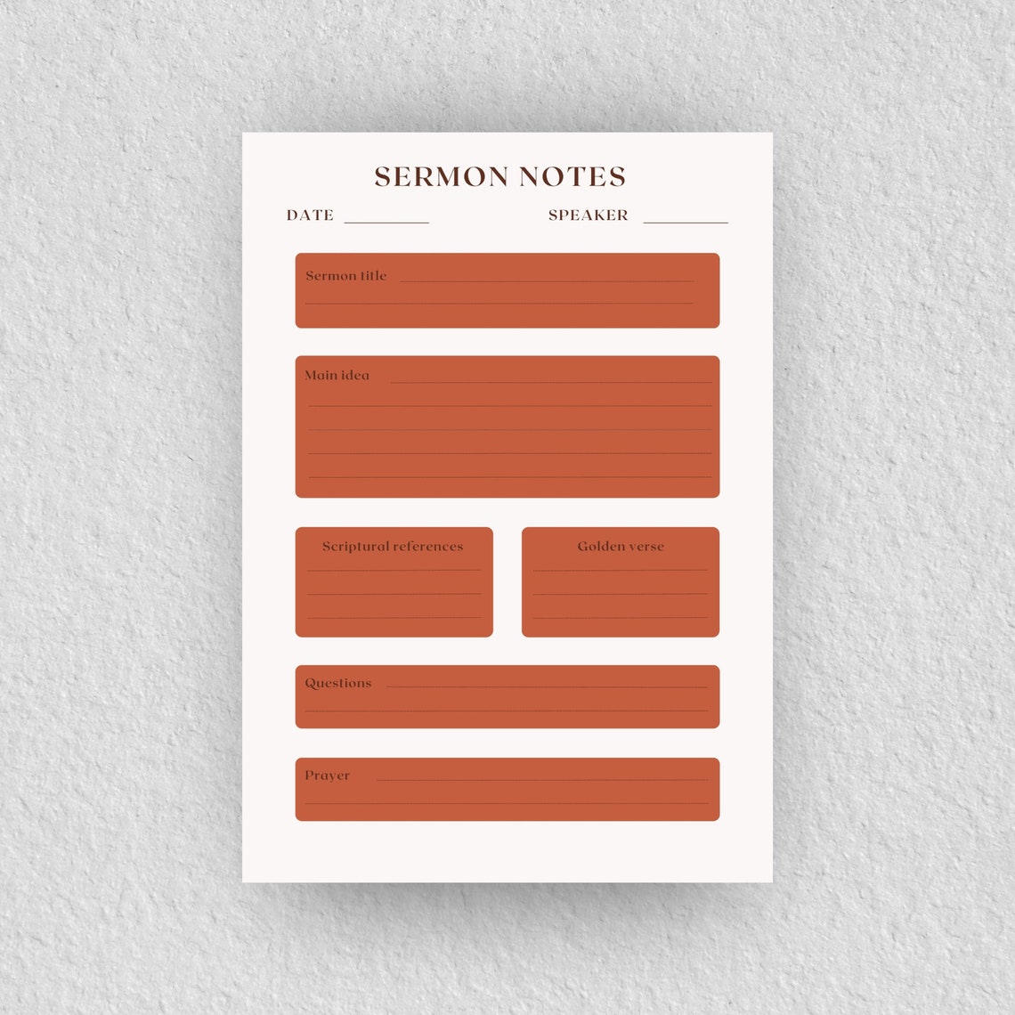 Printable Sermon Note Template Sermon Outline PDF Sermon Notes Church 