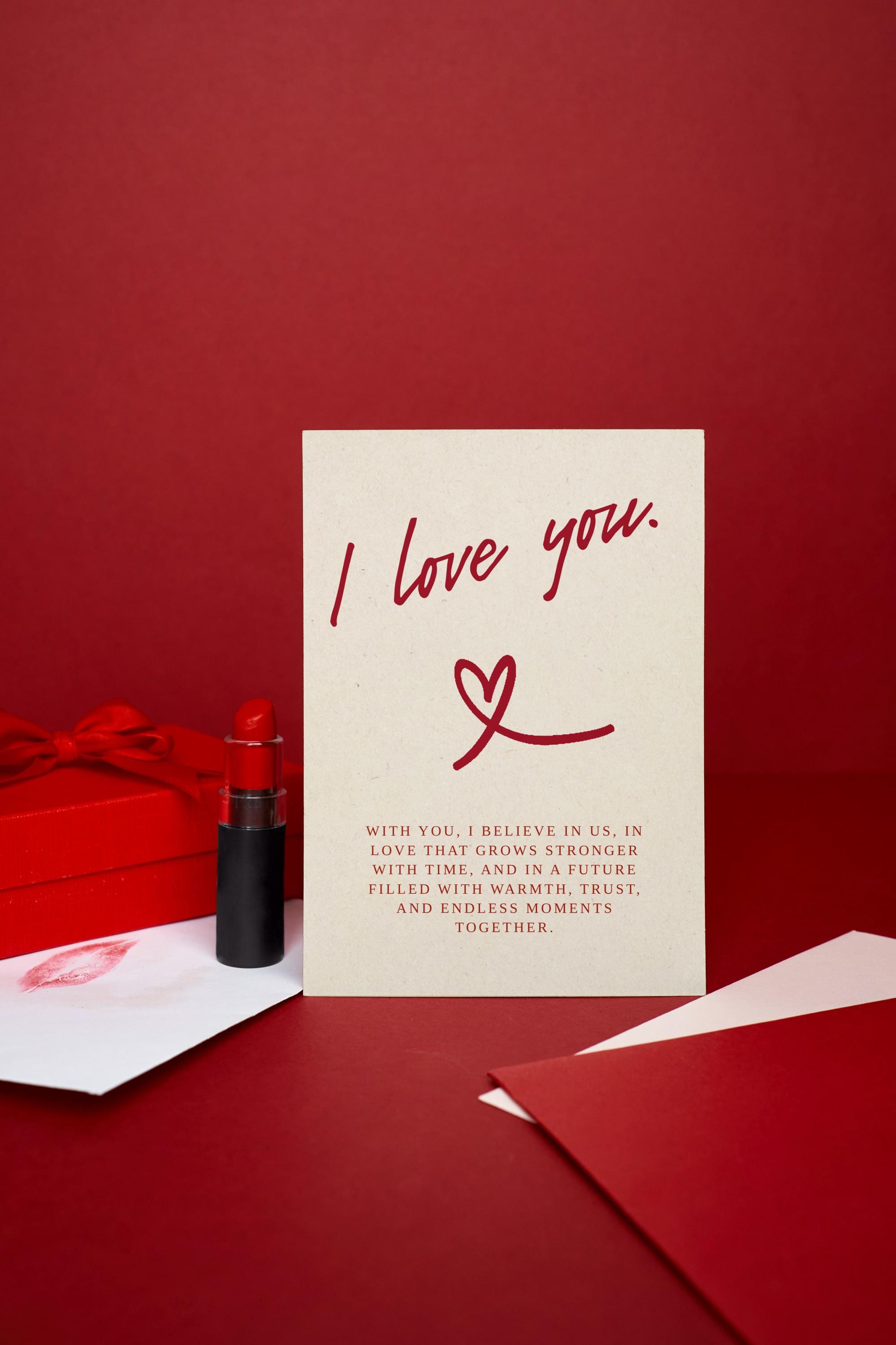 Valentine's Day Card I Love You Printable Card A6 | Romantic Digital ...