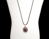 Chalcopyrite and Amethyst Resin Necklace