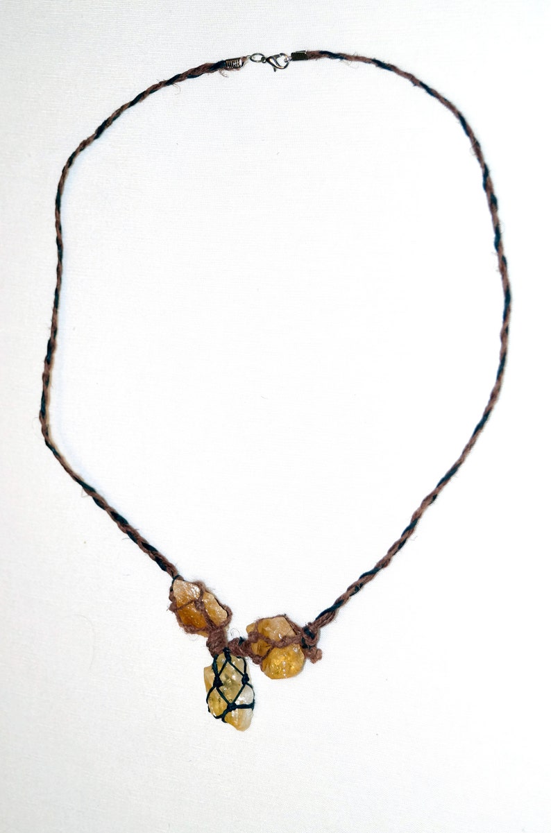 Citrine Hemp-Wrapped Necklace