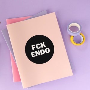 Sticker "FCK ENDO", round, 9 cm, suitable for outdoor use