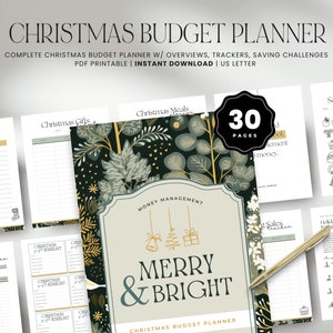 Christmas Budget Planner, Holiday Finance Workbook, Gift Budget Planner Printable, Sale & Discount Tracker, INSTANT DOWNLOAD, 30p - Trees