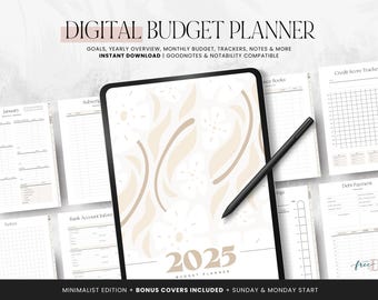 Goodnotes Budget By Paycheck, 2025 Digitaler Budgetplaner, Monatliches Gehaltscheckbudget, Tablet Haushaltsplaner, SOFORTIGER DOWNLOAD - Beige LD051