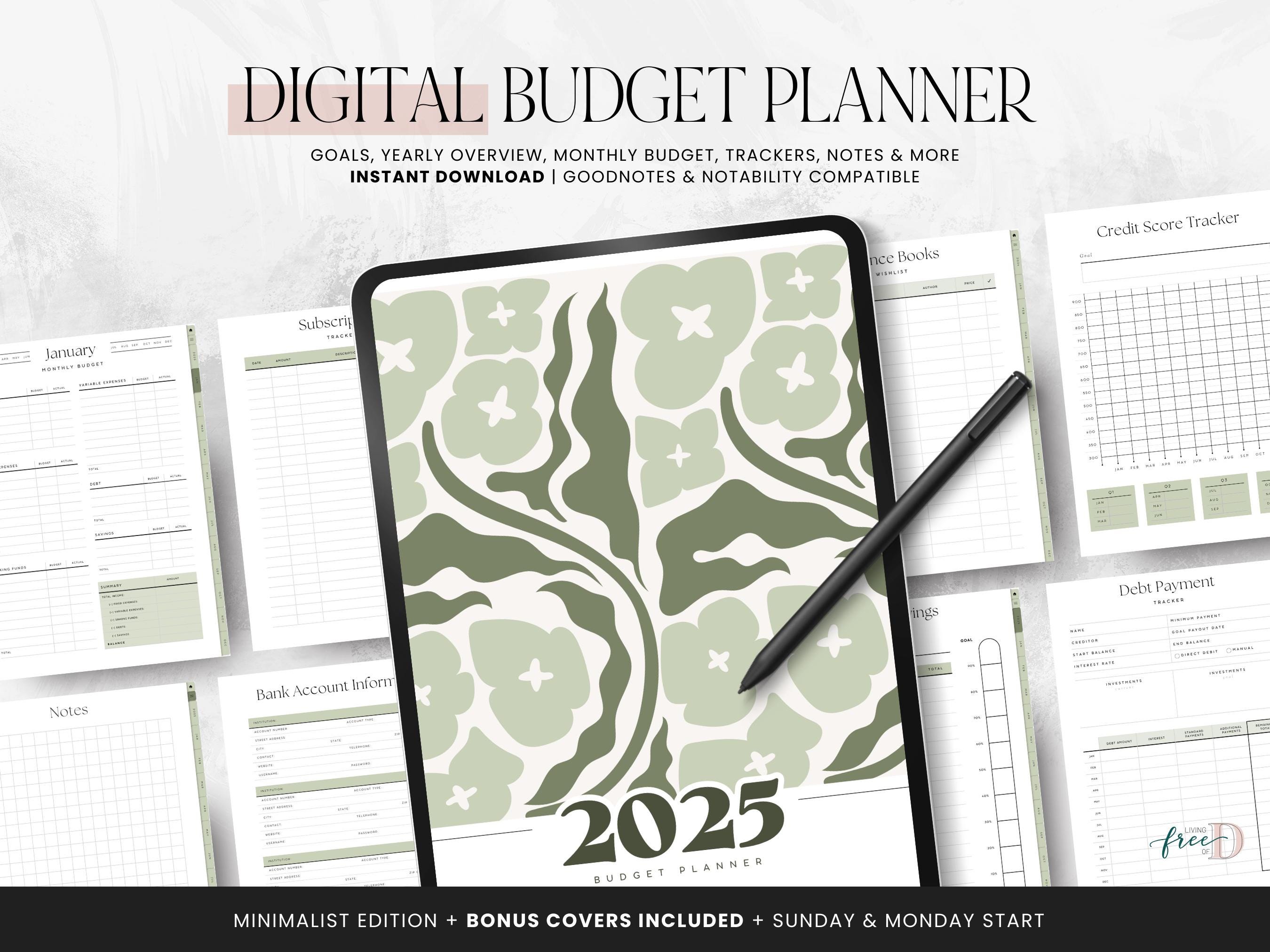 Einfacher Digitaler Finanzierungsplaner, Minimalistisches Planer Budget für iPad, Android, SOFORT DOWNLOAD, GoodNotes & Notability - Olive LD055