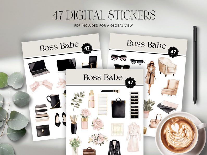 Boss Babe Digital Stickers, Girl Boss Clipart Digital Stickers, Women ...