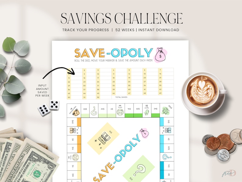 Saveopoly Printable Saveopoly Savings Challenge Money Games
