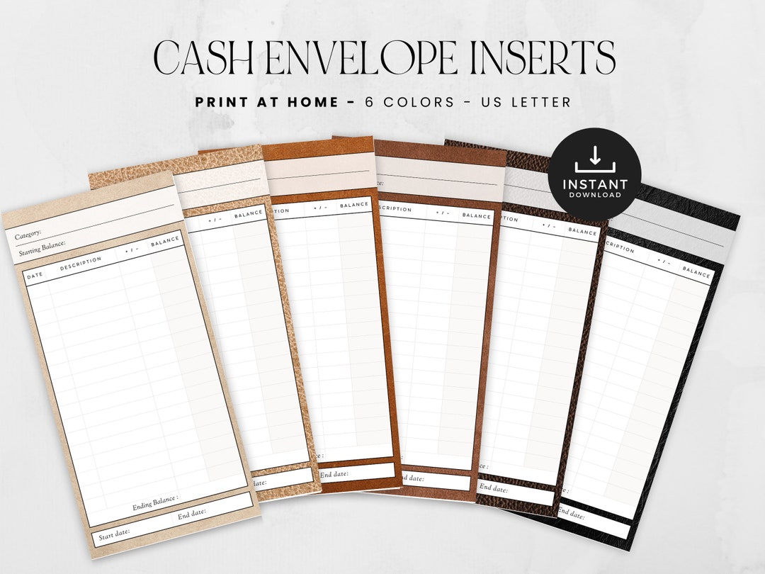 Cash Envelope Inserts, 3x6 Budgeting Inserts, Cash Trackers Printable ...