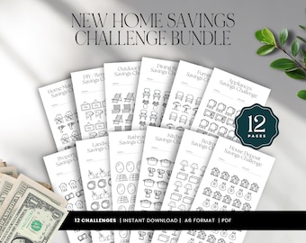 New Home Savings Challenge Bundle, House Sinking Funds Tracker Printable, Home Owner Savings Goal Bundle, A6 Envelopes, INSTANT DOWNLOAD