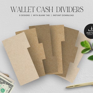 Intercalaires pour billets de banque, organiseur d'argent, système budgétaire pour enveloppes de billets, rembourrage d'espèces, TÉLÉCHARGEMENT IMMÉDIAT, lot de 6 - Carton