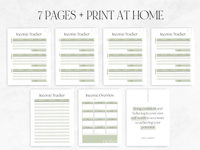 Income Tracker Printable Set, Budget Planner, Financial Trackers ...