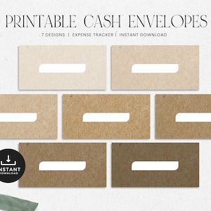 Enveloppes pour espèces, enveloppes avec suivi des dépenses, système d'enveloppes budgétaires imprimable, budgétisation de trésorerie, TÉLÉCHARGEMENT IMMÉDIAT - Lot de 7 - Carton