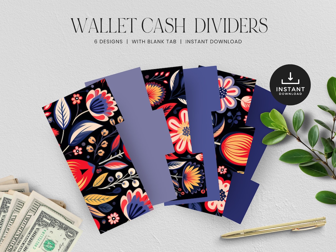 Cash Tab Dividers for Wallet, Money Organizer, Cash Envelope Budget ...