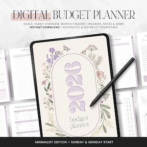 GoodNotes Orçamento por Salário: Planejador Orçamentário Mensal Digital Roxo 2026, Pasta de Trabalho Financeira para Tablet, Download Instantâneo - LD053