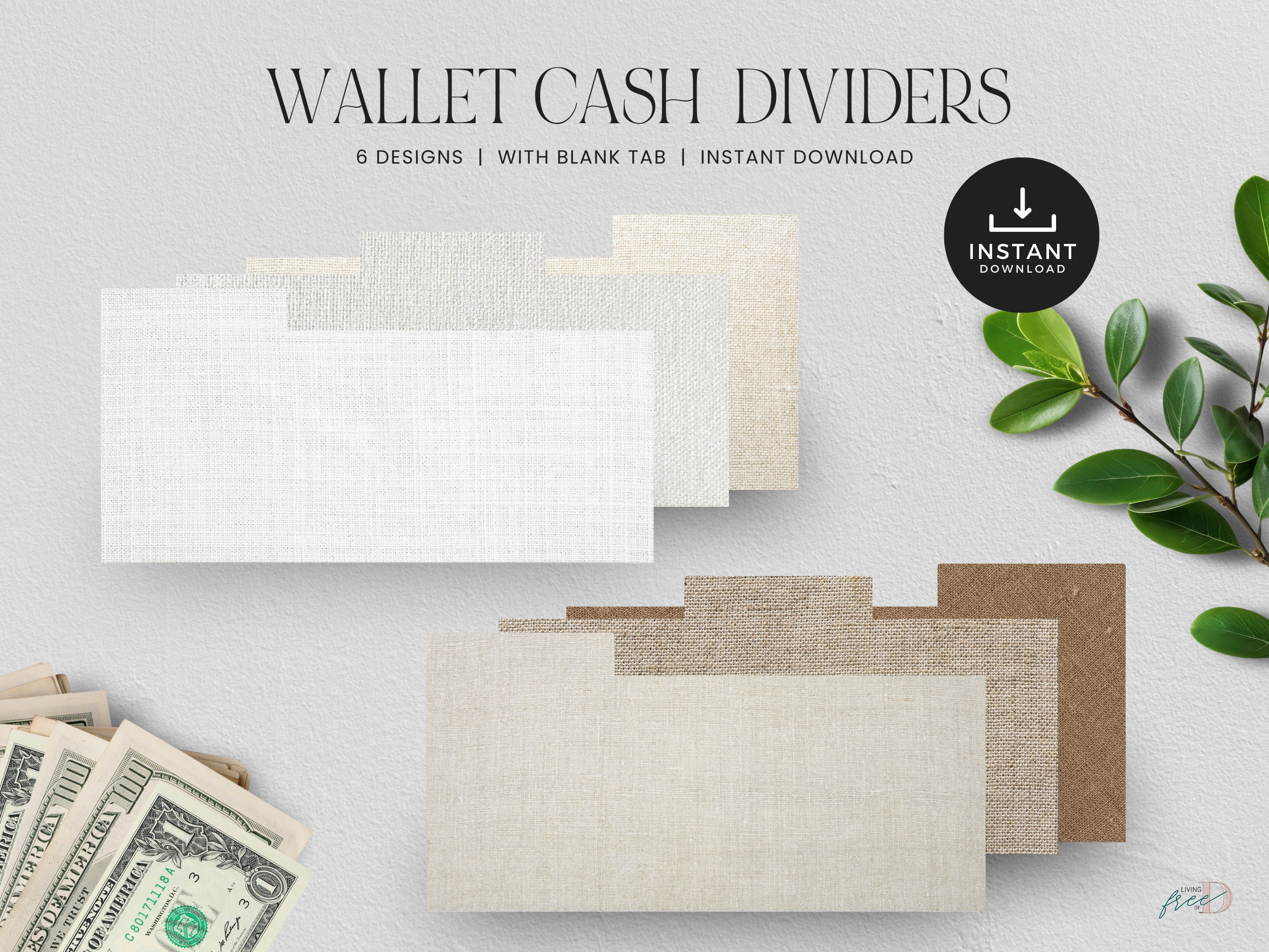 Cash Tab Dividers for Wallet, Money Organizer, Cash Envelope Budget ...