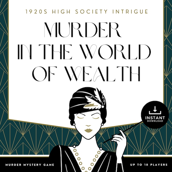 Murder Mystery House Party, 1920s Party Games For Adults, Party Games Adults Printable,  Money Game Night Printable, INSTANT DOWNLOAD