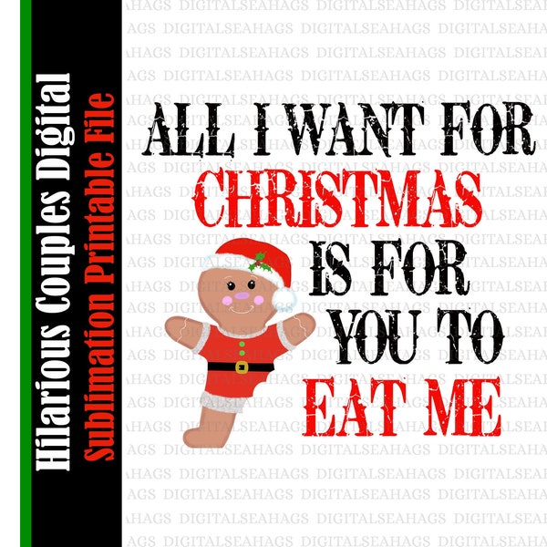 All I Want For Christmas, Hilarious Christmas Couples PNG, Funny Couples Clipart, Naughty Clipart Couples Clip Art