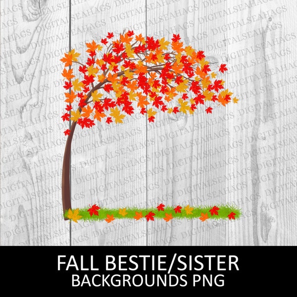 Autumn Fall Tree Leaves PNG Sublimation Clipart, Mug Fall Printable, Clipart Bestie Family