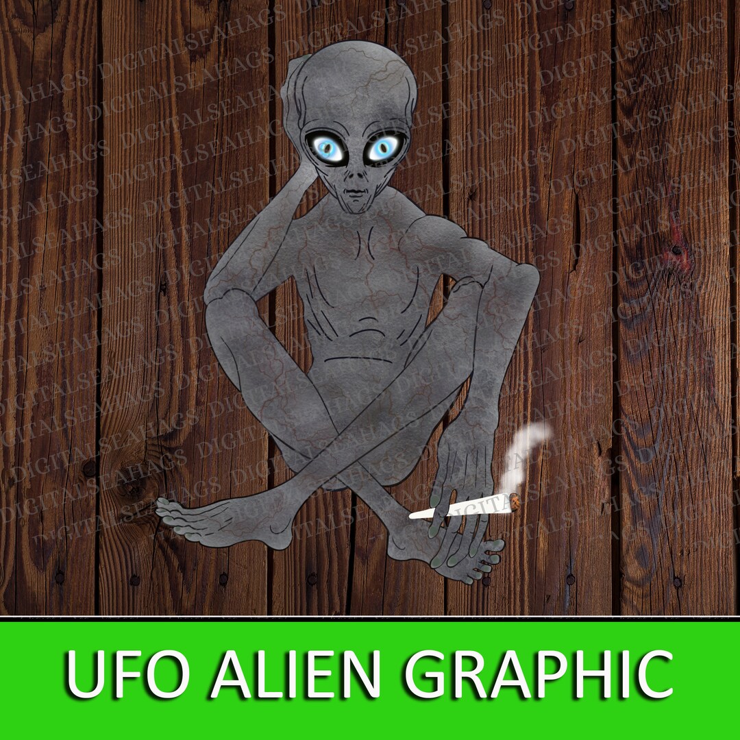 Alien Smoking A Weed Joint UFO Datei Sublimation UFO Clipart Alien PNG ...