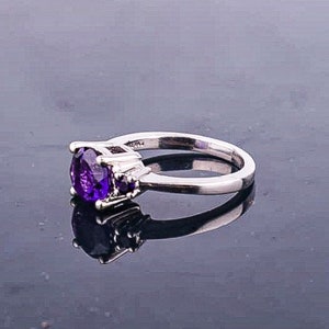 Anello fatto a mano con ametista viola: anello con promessa in argento sterling 925